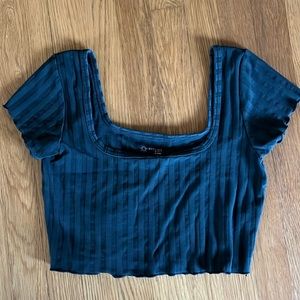 Aerie Offline faded black crop tee size medium